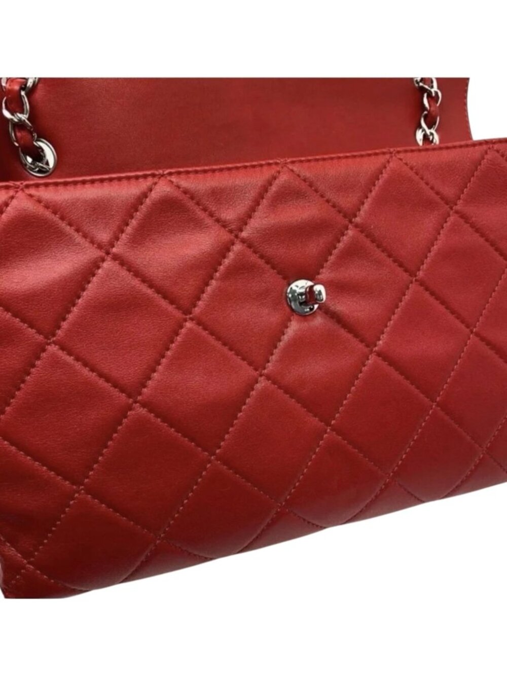 7803164CR T6 Chanel Shoulder Bag Red Leather - Picture 4 of 12